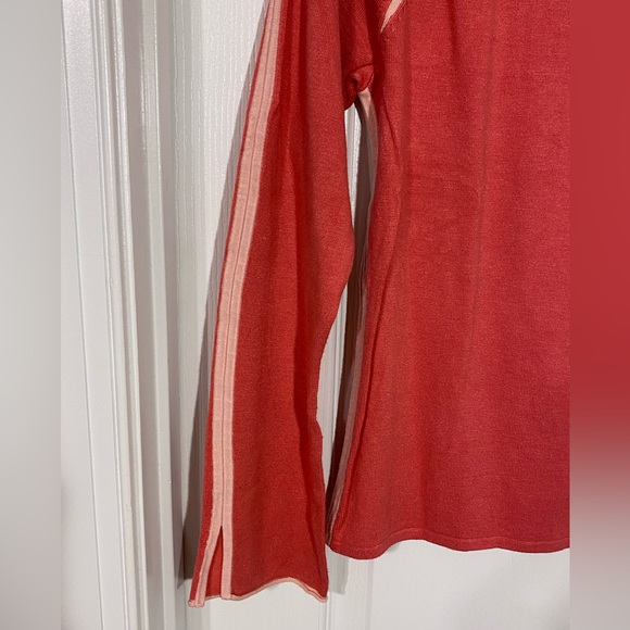 Y2K Tommy Hilfiger Flare Sleeve Contrast Knit Raglan Sweater Vintage Pink L - Picture 5 of 10